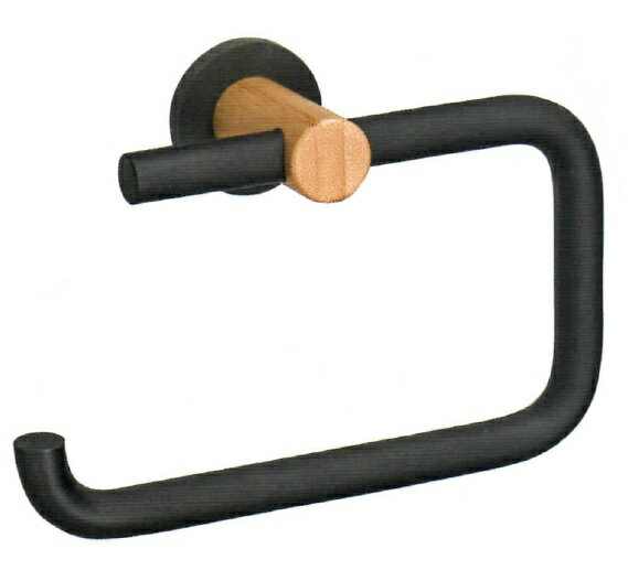 駒谷【KSR-1 タオルリング】 竹シリーズ ブラック タオル掛 バンブー 和風 トイレ 洗面 リフォーム 古..