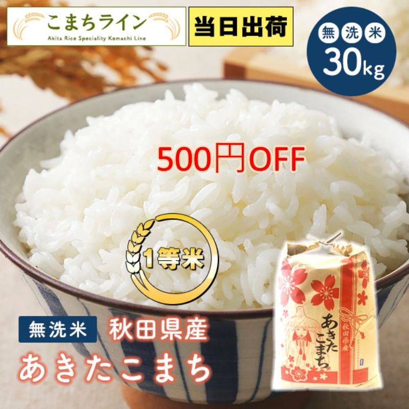 クーポン利用で10,800円→10,300円！【無洗米30kg】秋田県産　あきたこまち　30kg　精米後27kg 　令和4年産　一等米　厳選　送料無料米びつ当番【天鷹唐辛子】プレゼント付き無洗米　30kg母の日ギフト