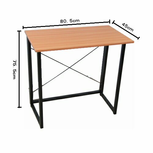 パソコンデスク 折りたたみ ワークデスク 明るい木目 テーブル 学習机 省スペース 北欧風 折り畳みデスク コンパクト おしゃれ PCデスク テレワーク [2]