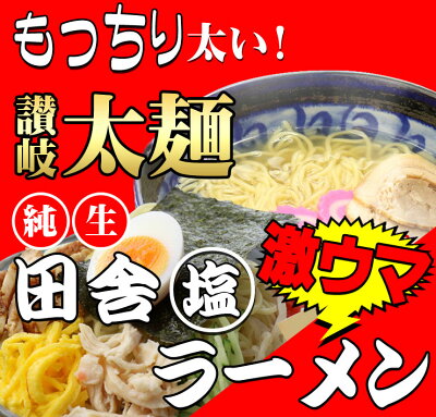 讃岐うどんの小松屋麺BOX 讃岐 生太 田舎 塩ラーメン(大ボリューム 1人前130g×4食 特選塩スープ付) 送料無料 ネコポス 激ウマ 画像3