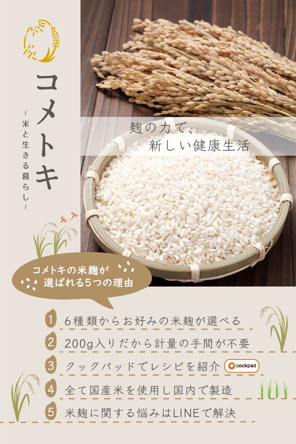 あめこうじ 米麹 選べるセット 200g 小分け 玄米こうじ 国産米使用 黄麹 白麹 乾燥...