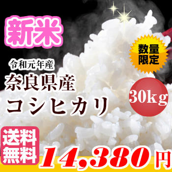 奈良県産コシヒカリ こしひかり 新米30kg 送料無料 令和 30kg 玄米 白米