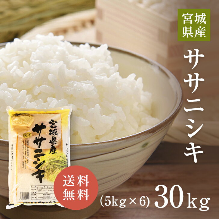 宮城産 ササニシキ 宮城県産 令和5年産 ササニシキ 30kg (5kg×6) 白米 送料無料 精米 国産米 国内産 単一原料米 宮城県産ササニシキ 宮城県 ささにしき プレゼント ギフト お中元 お米 30kg （5kg×6） 米 30キロ 米庄 30キロ 楽天学割