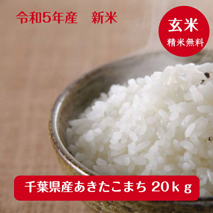 令和5年産 千葉県産 あきたこまち玄米20kg（10kg×2袋）送料無料♪精米無料♪小分けも無料♪※九州 北海道発送不可※