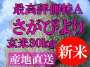 【29年産 新米発送開始】【1等米限定】【佐賀から直送】さがびより 玄米30kg 産地厳選【送料無料】7年連続最高ランク「特A」【佐賀米】【米 お米】【RCP】【九州産】【楽ギフ_のし】【楽ギフ_のし宛書】沖縄送料無料