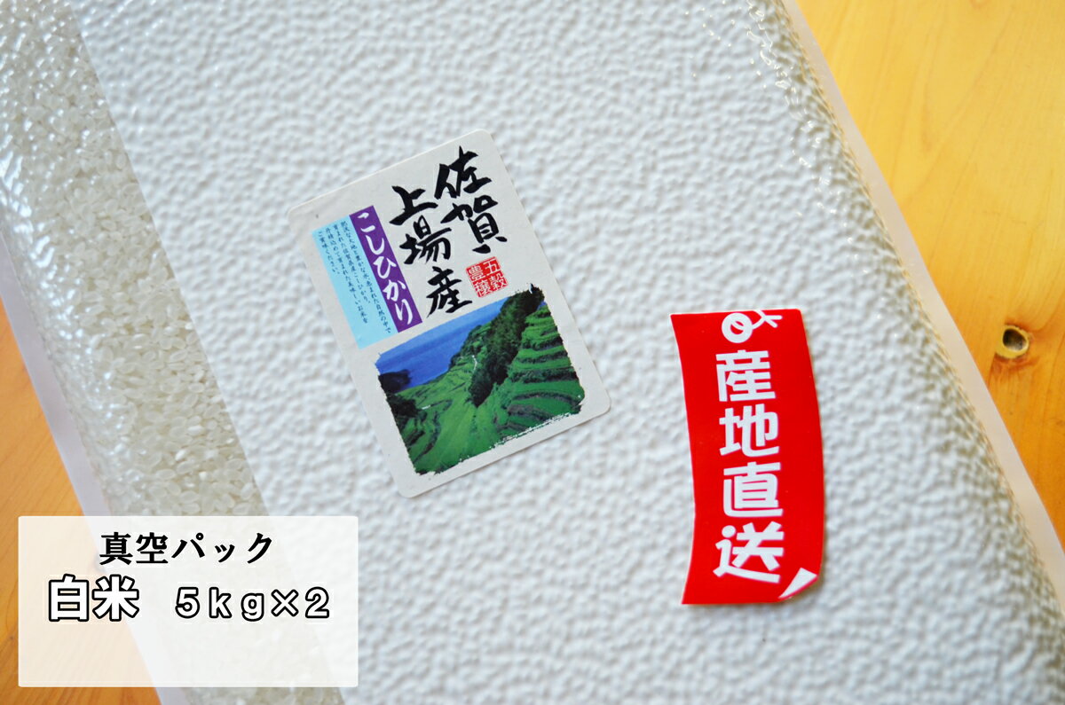 【令和5年産　新米予約】【白米10kg　真空パック】佐賀県産上場コシヒカリ　棚田米　...