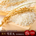 令和5年度産　山形県産雪若丸 1等米 玄米30kg　（精米無料）（1等米）(送料無料　但し北海道　中国　九州　四国　沖縄　離島を除く）