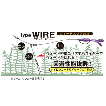 【メール便可】がまかつ　ラン＆ガン キャロライナ　type WIRE(タイプワイヤー)