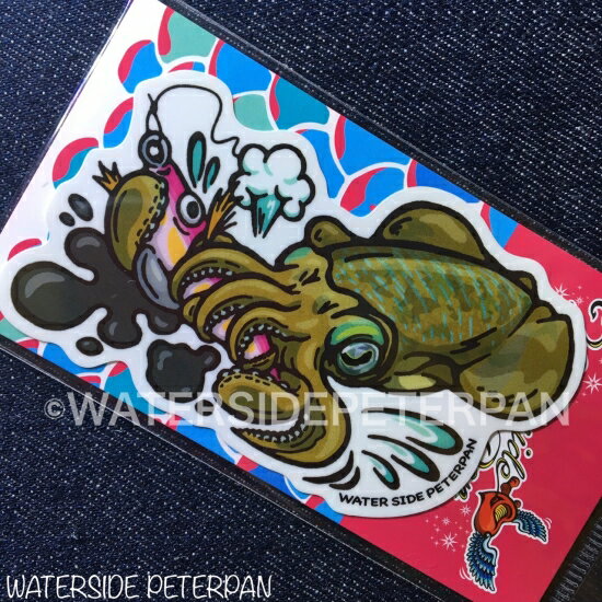 【メール便可】ウォーターサイドピーターパン　オリジナルステッカー(R)　BITEアオリイカ
