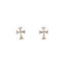 K18PG クロス ピアス【中古】