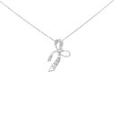 K18WG リボン ダイヤモンド ネックレス 0.03CT【中古】(4)