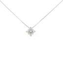 K18WG フラワー ダイヤモンド ネックレス 0.20CT【中古】