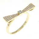 750YG リボン ダイヤモンド リング 0.22CT【中古】
