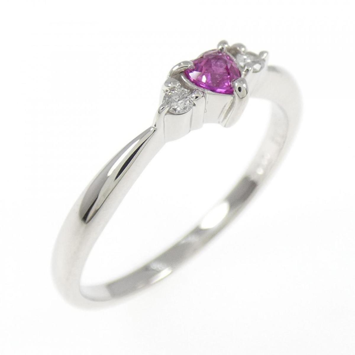 【KOMEHYO】 PT ハート サファイヤ リング 0.14CT【中古】 【コメ兵】