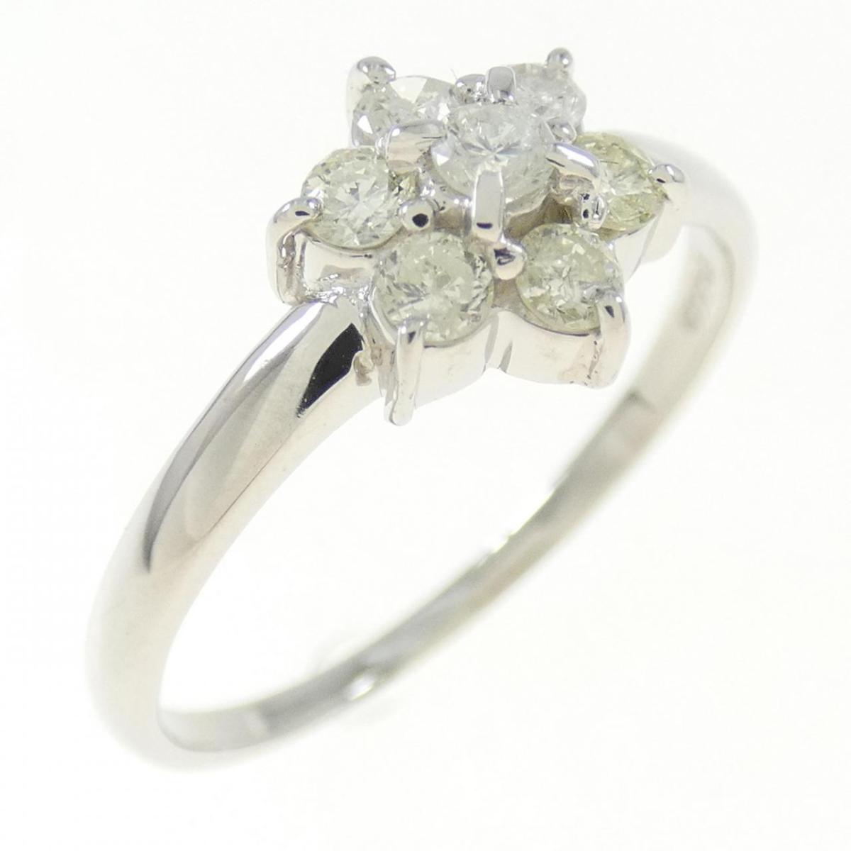 【KOMEHYO】 PT フラワー ダイヤモンド リング 0.32CT【中古】 【コメ兵】