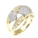 K18YG/K18WG フラワー ダイヤモンド リング 0.63CT【中古】(4)
