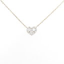 K18PG ハート ダイヤモンド ネックレス 0.20CT【中古】