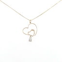 K18PG ハート ダイヤモンド ネックレス 0.18CT【中古】