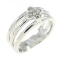 K18WG フラワー ダイヤモンド リング 0.07CT【中古】