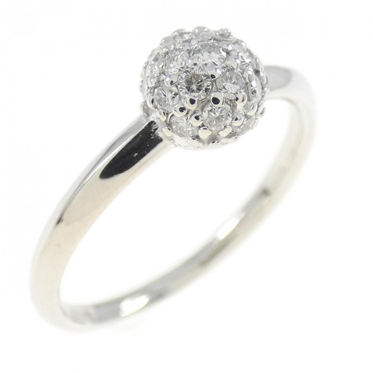 K18WG パヴェ ダイヤモンド リング 0.19CT【中古】