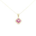 K18YG フラワー ルビー ネックレス 0.55CT【中古】(4)