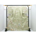 訪問着 友禅金彩加工 刺繍入り 身幅L寸【中古】