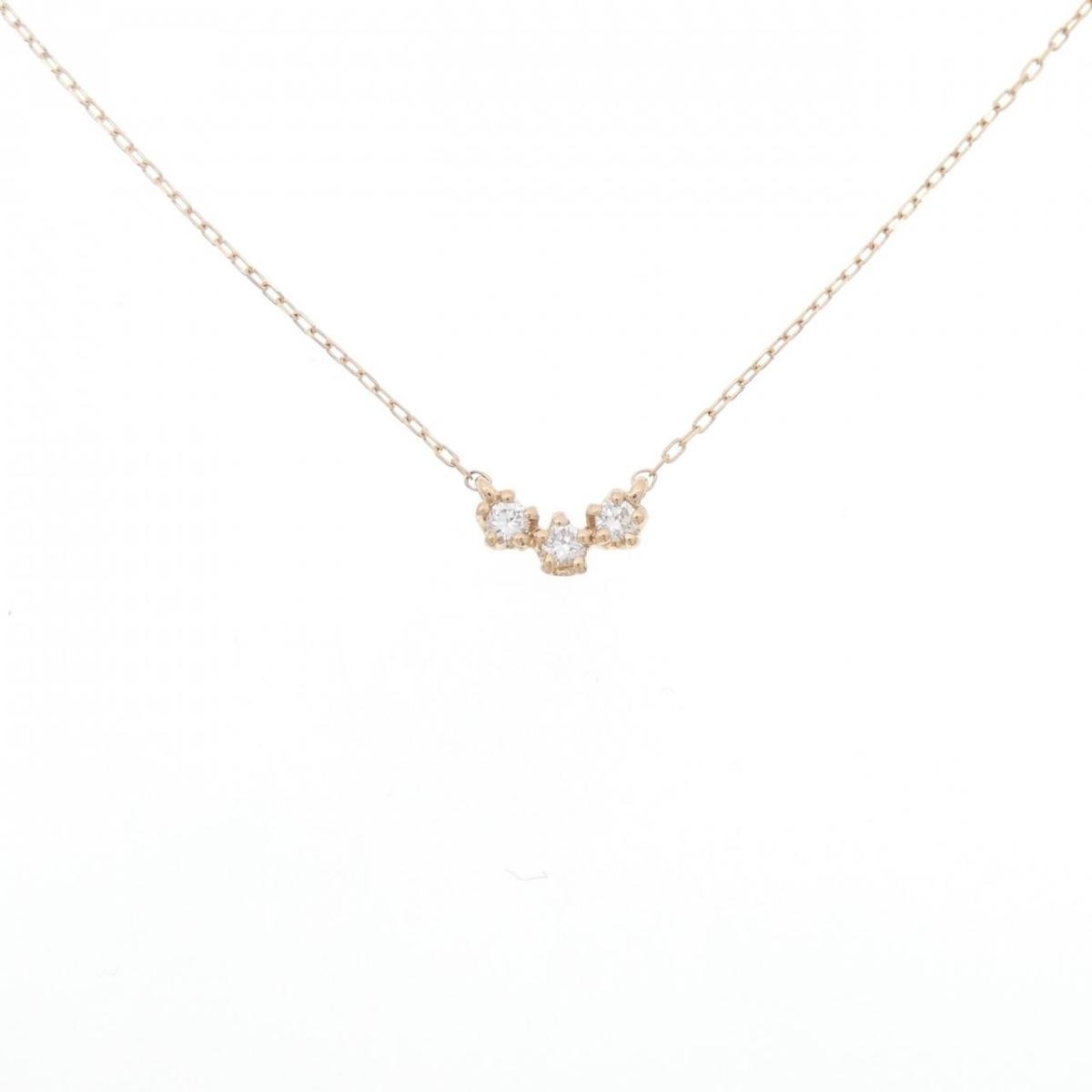 【KOMEHYO】 K18PG ダイヤモンド ネックレス 0.10CT【中古】 【コメ兵】