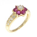 スワ フラワー ルビー リング 0.66CT【中古】