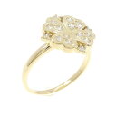 K18YG クローバー ダイヤモンド リング 0.27CT【中古】