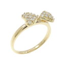 K18YG リボン ダイヤモンド リング 0.25CT【中古】