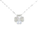 【KOMEHYO】 【新品】K18WG クローバー ダイヤモンド ネックレス 0.02CT【新品】 【コメ兵】