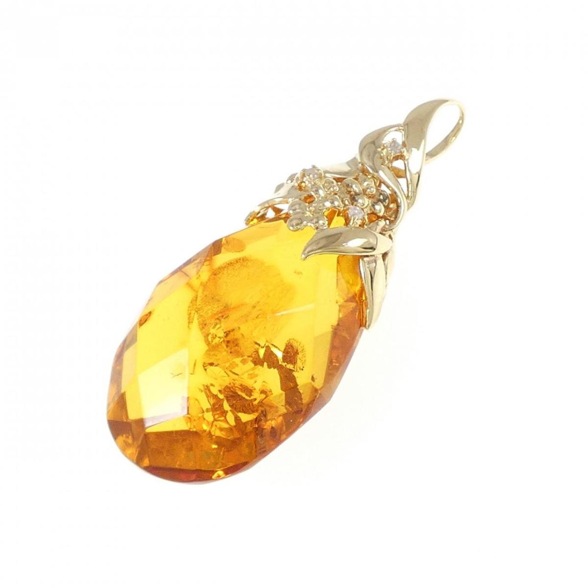 【KOMEHYO】 K18YG 琥珀 ペンダント【中古】 【コメ兵】