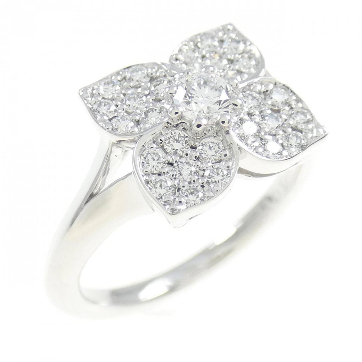 【KOMEHYO】 K18WG フラワー ダイヤモンド リング 0.11CT【中古】 【コメ兵】