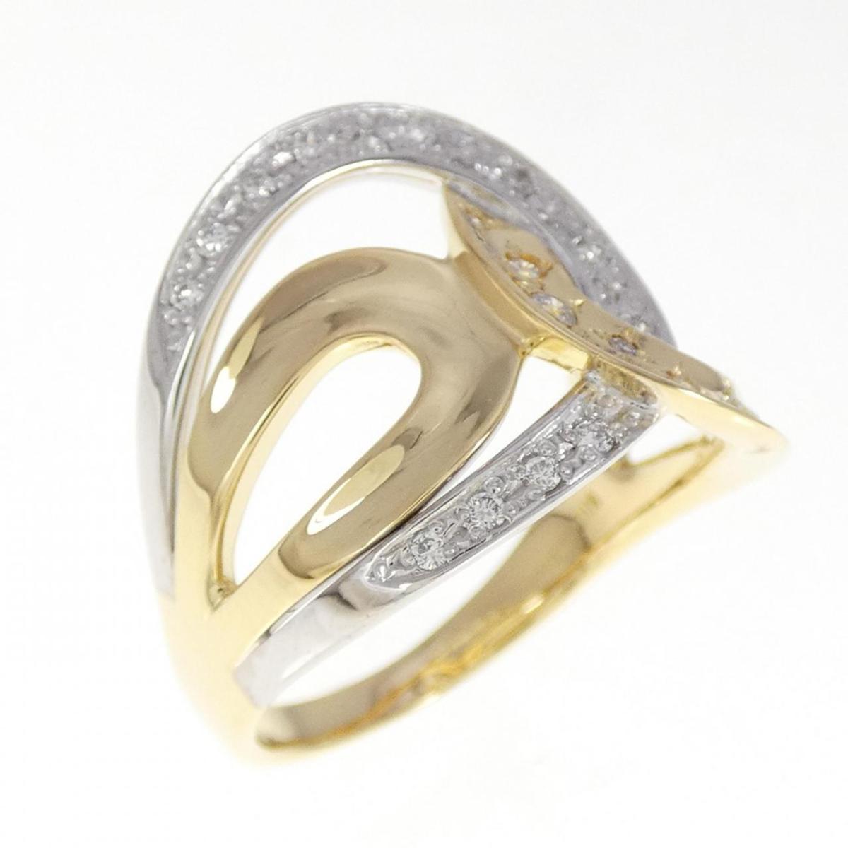 K18YG/K18WG ダイヤモンド リング 0.21CT【中古】
