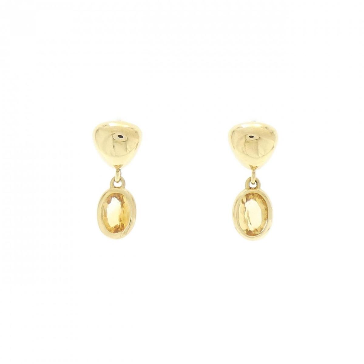 【KOMEHYO】 K18YG シトリン ピアス【中古】 【コメ兵】