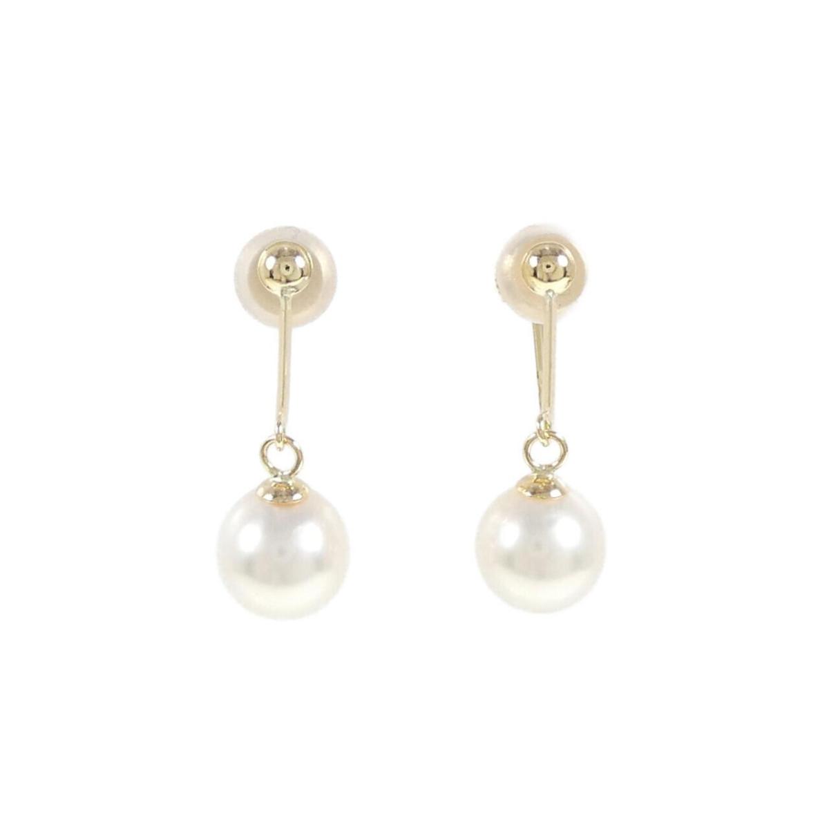 【KOMEHYO】 K18YG アコヤパール イヤリング 7.5mm【中古】 【コメ兵】