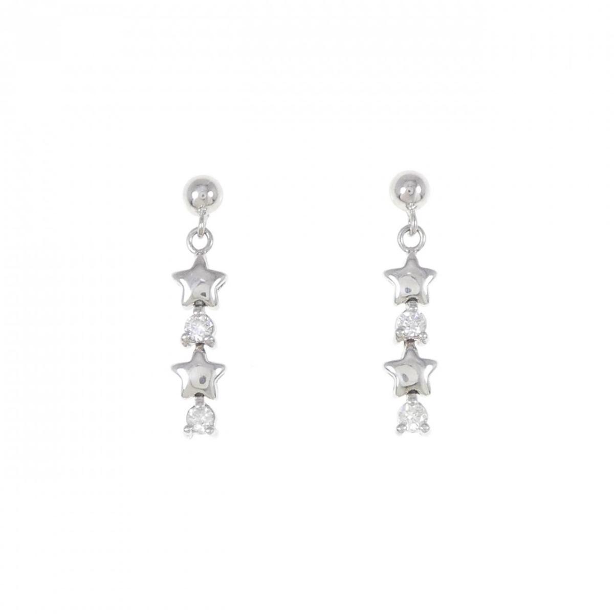 【KOMEHYO】 K14WG スター ダイヤモンド ピアス【中古】 【コメ兵】