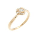 4゜C フラワー ダイヤモンド リング【中古】