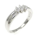 PT フラワー ダイヤモンド リング 0.12CT【中古】