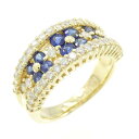 K18YG フラワー サファイヤ リング 0.78CT【中古】
