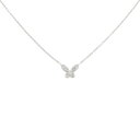 K18WG バタフライ ダイヤモンド ネックレス 0.05CT【中古】
