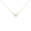 アガット バタフライ ダイヤモンド ネックレス 0.05CT【中古】