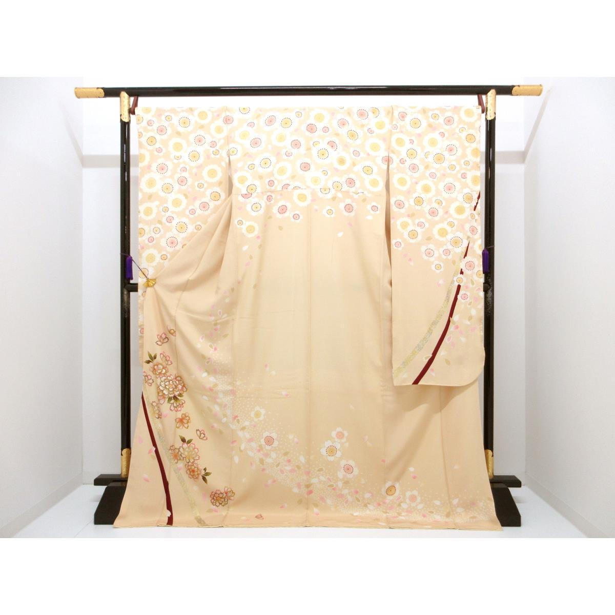 振袖 友禅金彩加工 刺繍入り【中古】