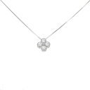 【新品】PT900/PT850 フラワー ダイヤモンド ネックレス 0.252CT【新品】(4)