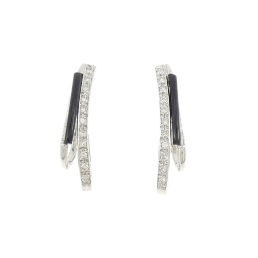 K18WG オニキス ピアス【中古】 K18WG オニキス ピアス【中古】