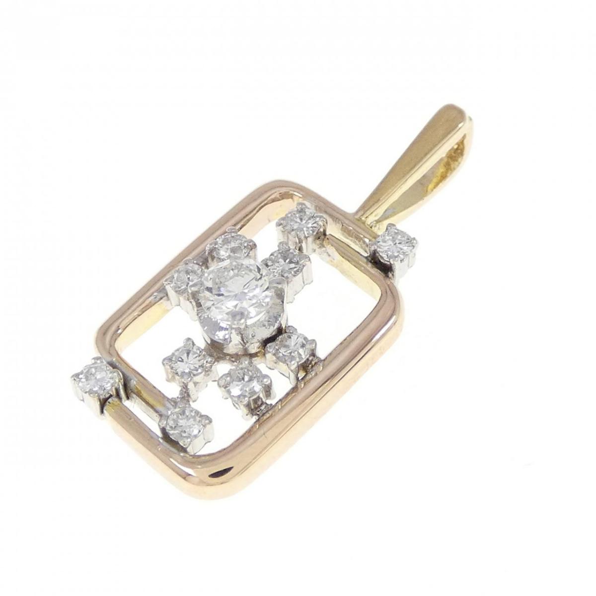 585スリーカラー ダイヤモンド ペンダント【中古】