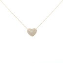 K18PG ハート パヴェ ダイヤモンド ネックレス 0.40CT【中古】