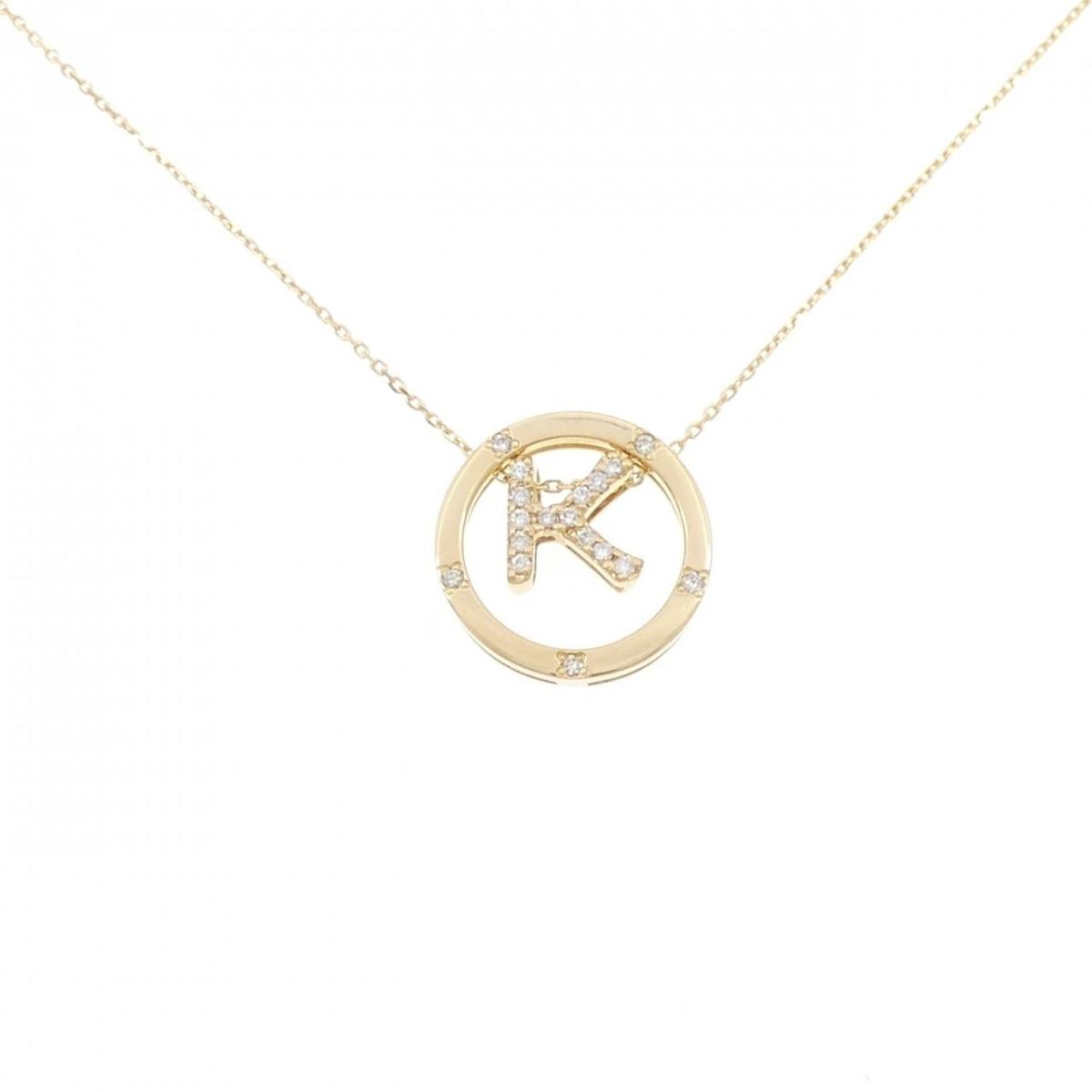 【KOMEHYO】 K18YG 2WAY イニシャルK ダイヤモンド ネックレス 0.08CT【中古】 【コメ兵】