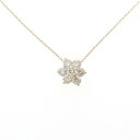 K18YG フラワー ダイヤモンド ネックレス 0.50CT【中古】