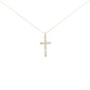 K18YG クロス ダイヤモンド ネックレス 0.14CT【中古】
